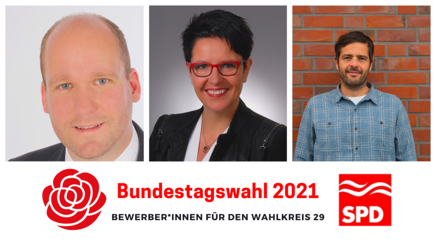 Hendrik Rehm, Katja Brößling und Daniel Schneider bewerben sich für die Bundestagskandidatur im Wahlkreis 29 Cuxhaven-Stade II