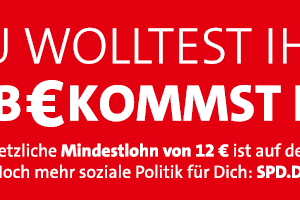 Du wolltest ihn - Du bekommst ihn: Der gesetzliche Mindestlohn von 12€ ist auf dem Weg.