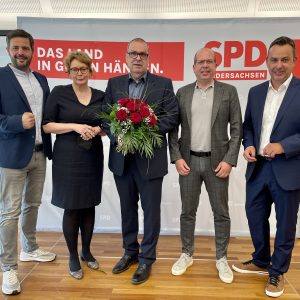 Gruppenbild: Daniel Schneider, Daniela Behrens, Thorsten Krüger, Oliver Ebken & Oliver Lottke